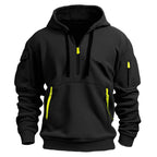 Waffle Quarter-Zip Brushed Hoodie