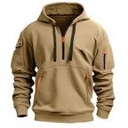 Waffle Quarter-Zip Brushed Hoodie