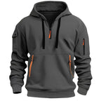 Waffle Quarter-Zip Brushed Hoodie