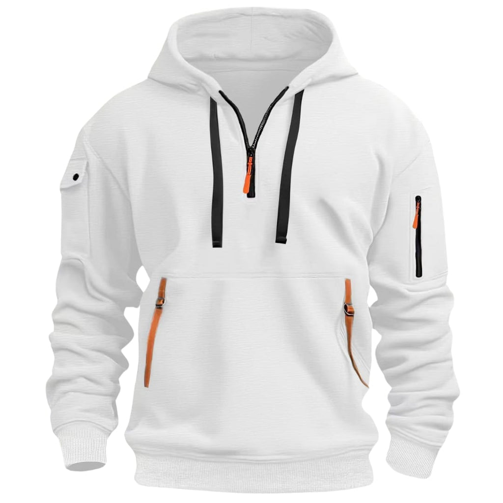 Waffle Quarter-Zip Brushed Hoodie