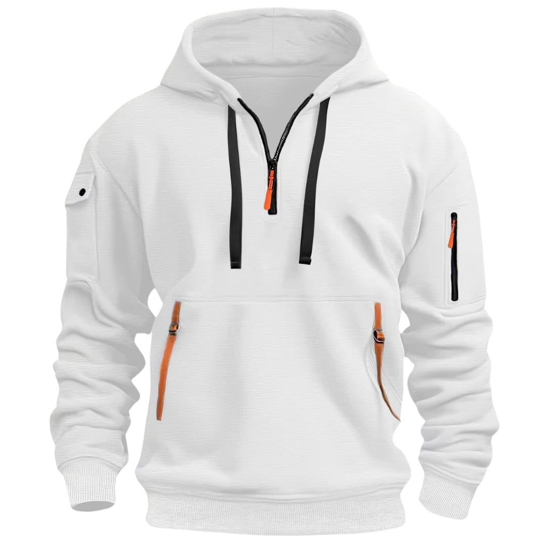 Waffle Quarter-Zip Brushed Hoodie