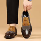 Leather and Suede Wingtip Brogue