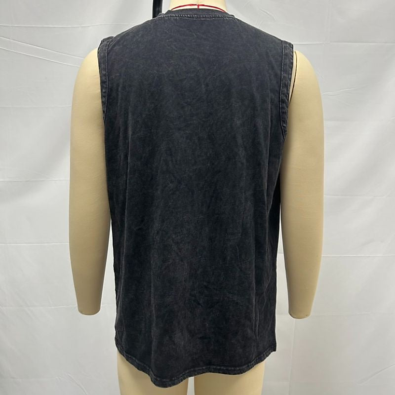 Vintage Washed Henley Tank Top