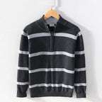 Organic Cotton Half-Zip Stripe Knit