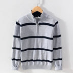 Organic Cotton Half-Zip Stripe Knit