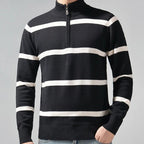 Organic Cotton Half-Zip Stripe Knit
