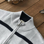 Organic Cotton Half-Zip Stripe Knit