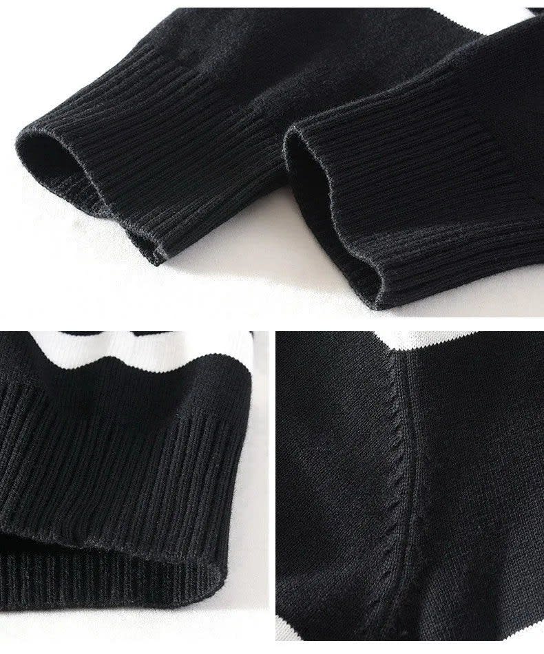 Organic Cotton Half-Zip Stripe Knit