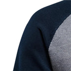 Color Block Zip Stand Collar Cardigan