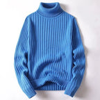 Deep Rib Cotton Blend Turtleneck