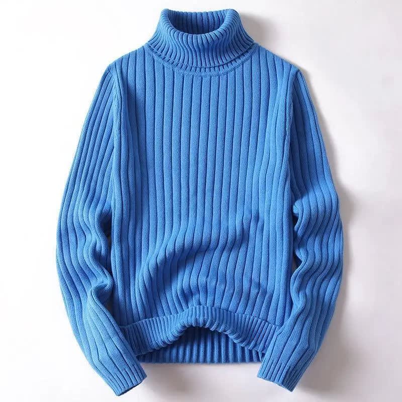 Deep Rib Cotton Blend Turtleneck