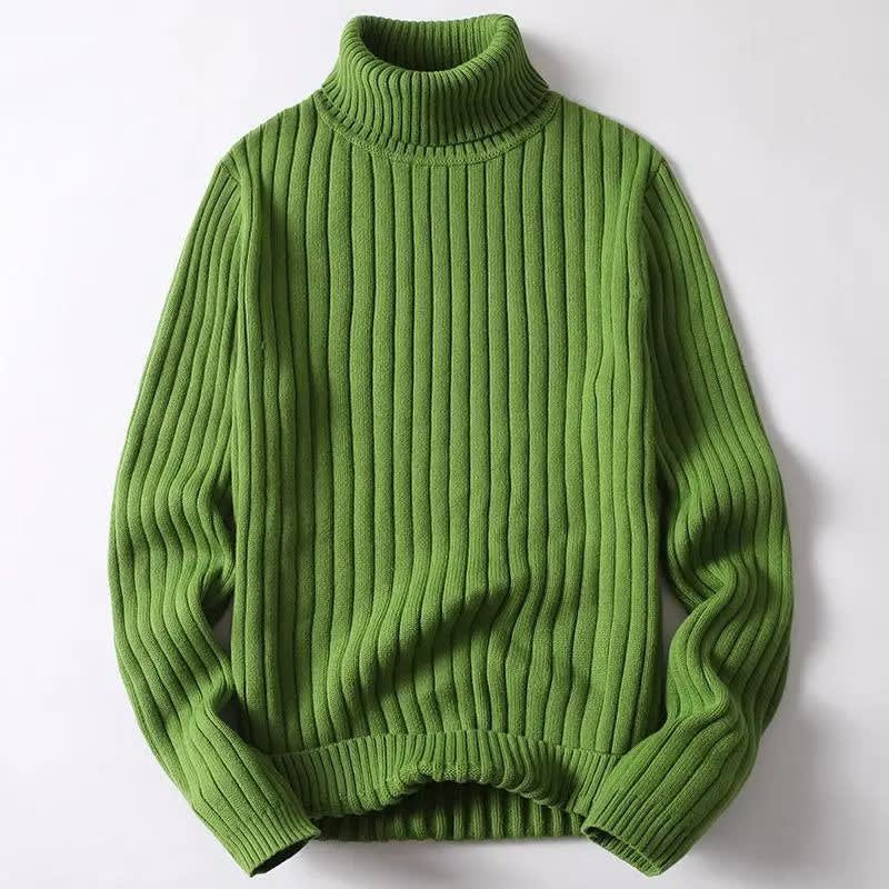 Deep Rib Cotton Blend Turtleneck