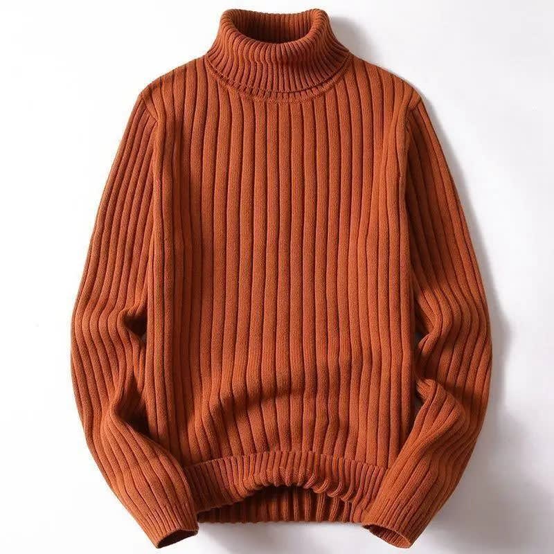 Deep Rib Cotton Blend Turtleneck