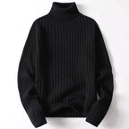 Deep Rib Cotton Blend Turtleneck