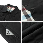 Diamond Quilted Snap-Button Jacket