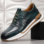 Textured Leather Cushioned Sneaker