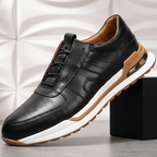 Textured Leather Cushioned Sneaker