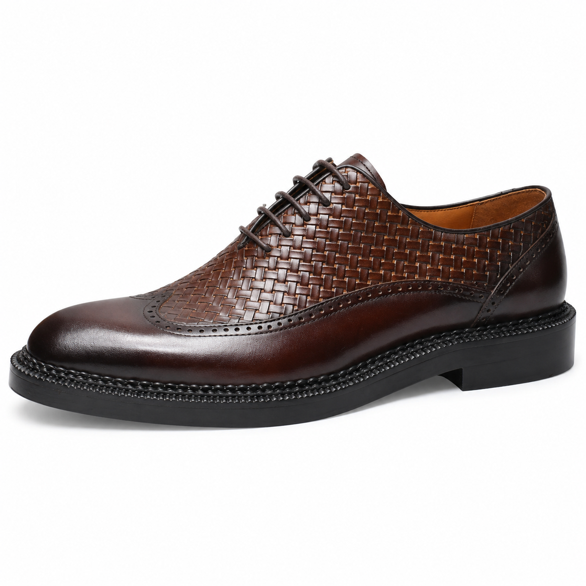 Woven Leather Oxford Shoes