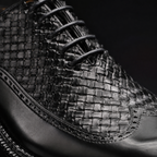 Woven Leather Oxford Shoes