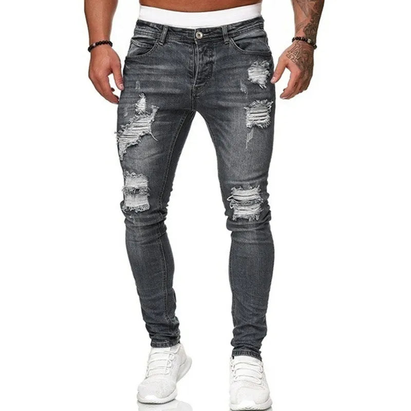 Distressed Comfort Fit Denim Jeans