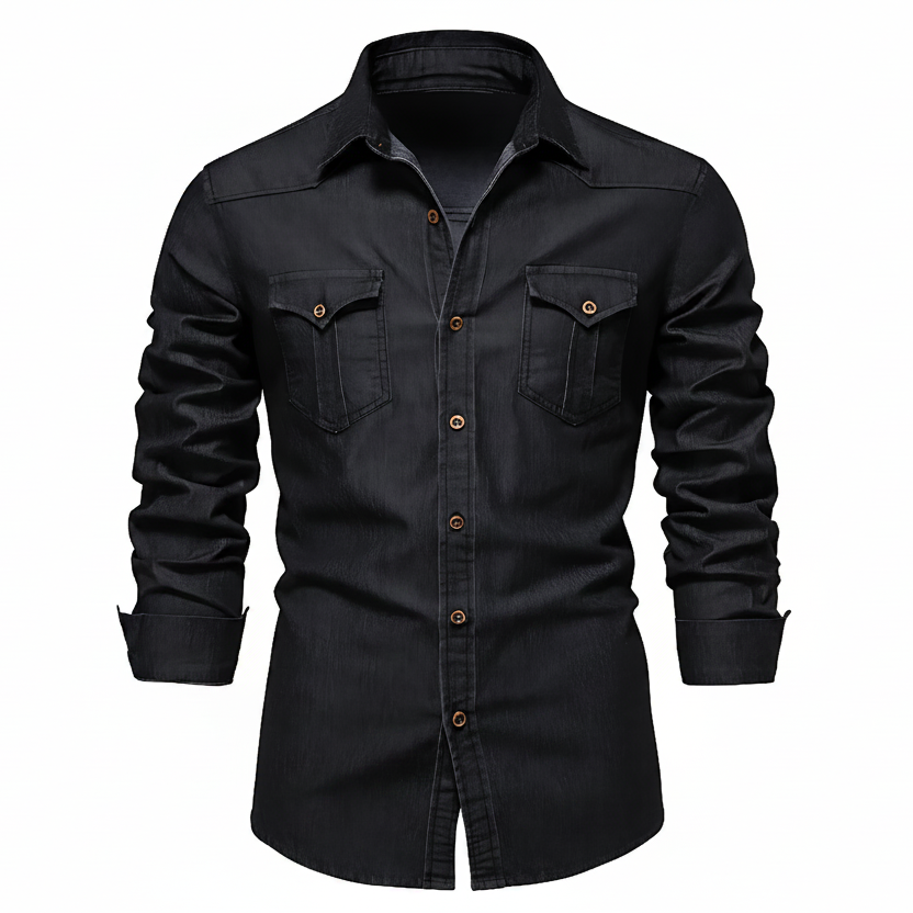 Tailored Cotton Denim Shirt