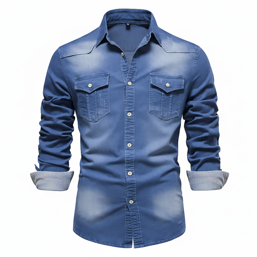 Tailored Cotton Denim Shirt
