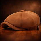 Eight Panel Faux Suede Newsboy Cap
