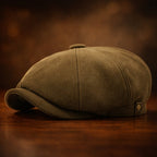 Eight Panel Faux Suede Newsboy Cap