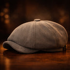 Eight Panel Faux Suede Newsboy Cap