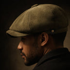 Eight Panel Faux Suede Newsboy Cap