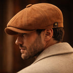Eight Panel Faux Suede Newsboy Cap