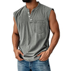 Vintage Washed Henley Tank Top