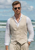 Double-Breasted Linen Waistcoat