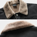 Fleece-Lined Button-Up Denim Jacket