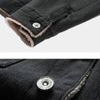 Fleece-Lined Button-Up Denim Jacket