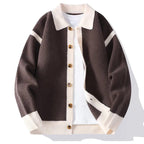 Contrast Trim Varsity Knit Cardigan