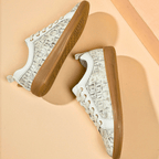 Low-Profile Embossed Leather Sneaker