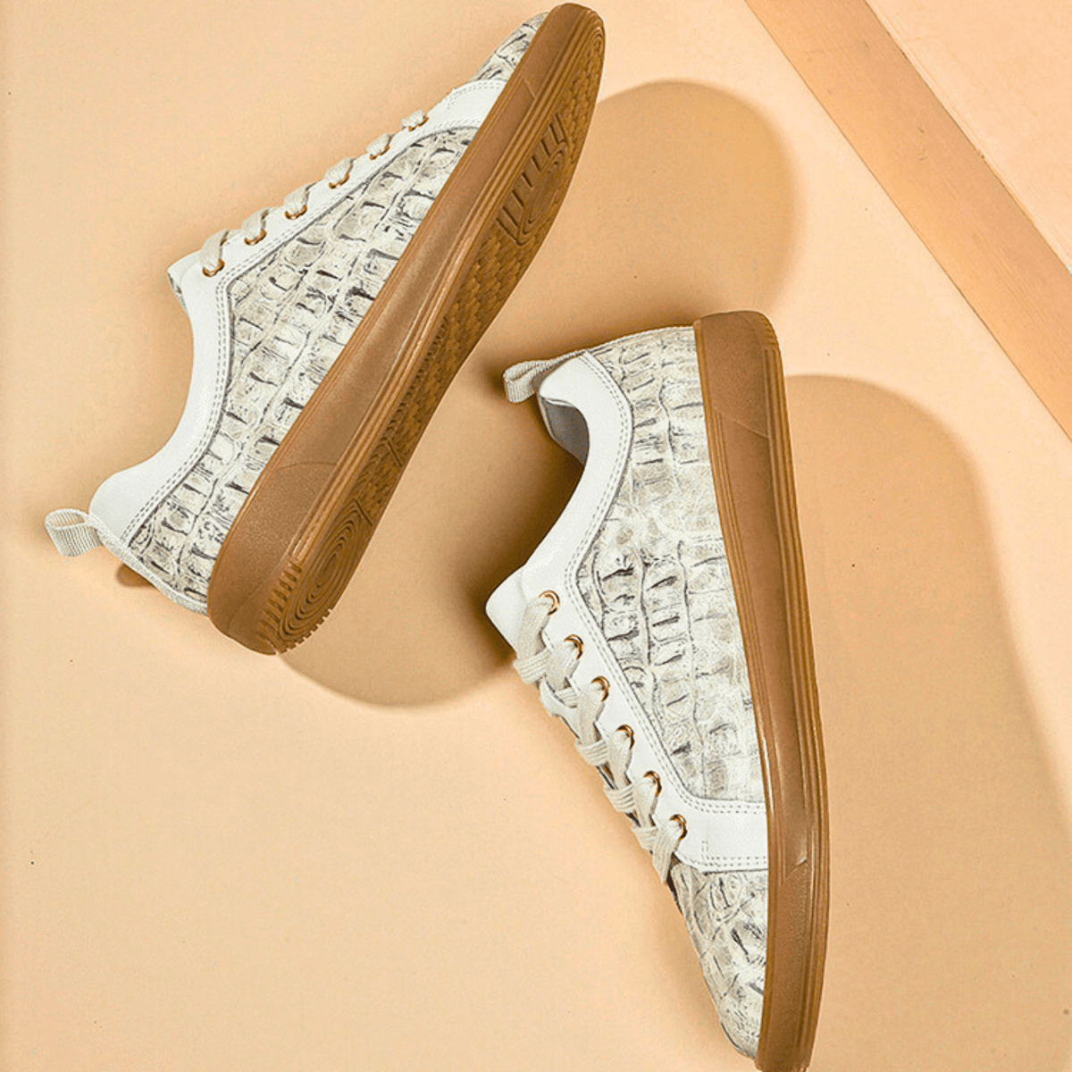 Low-Profile Embossed Leather Sneaker