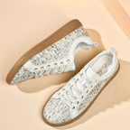 Low-Profile Embossed Leather Sneaker