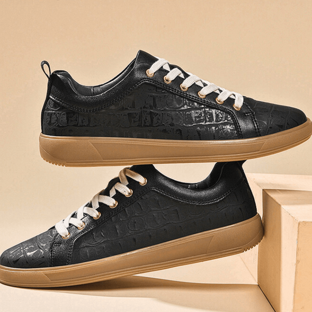 Low-Profile Embossed Leather Sneaker