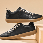Low-Profile Embossed Leather Sneaker