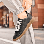Low-Profile Embossed Leather Sneaker