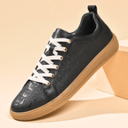 Low-Profile Embossed Leather Sneaker