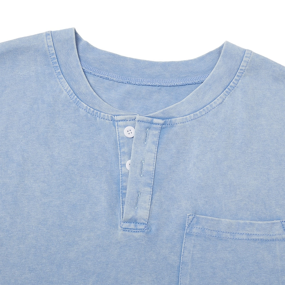 Vintage Washed Henley Tank Top