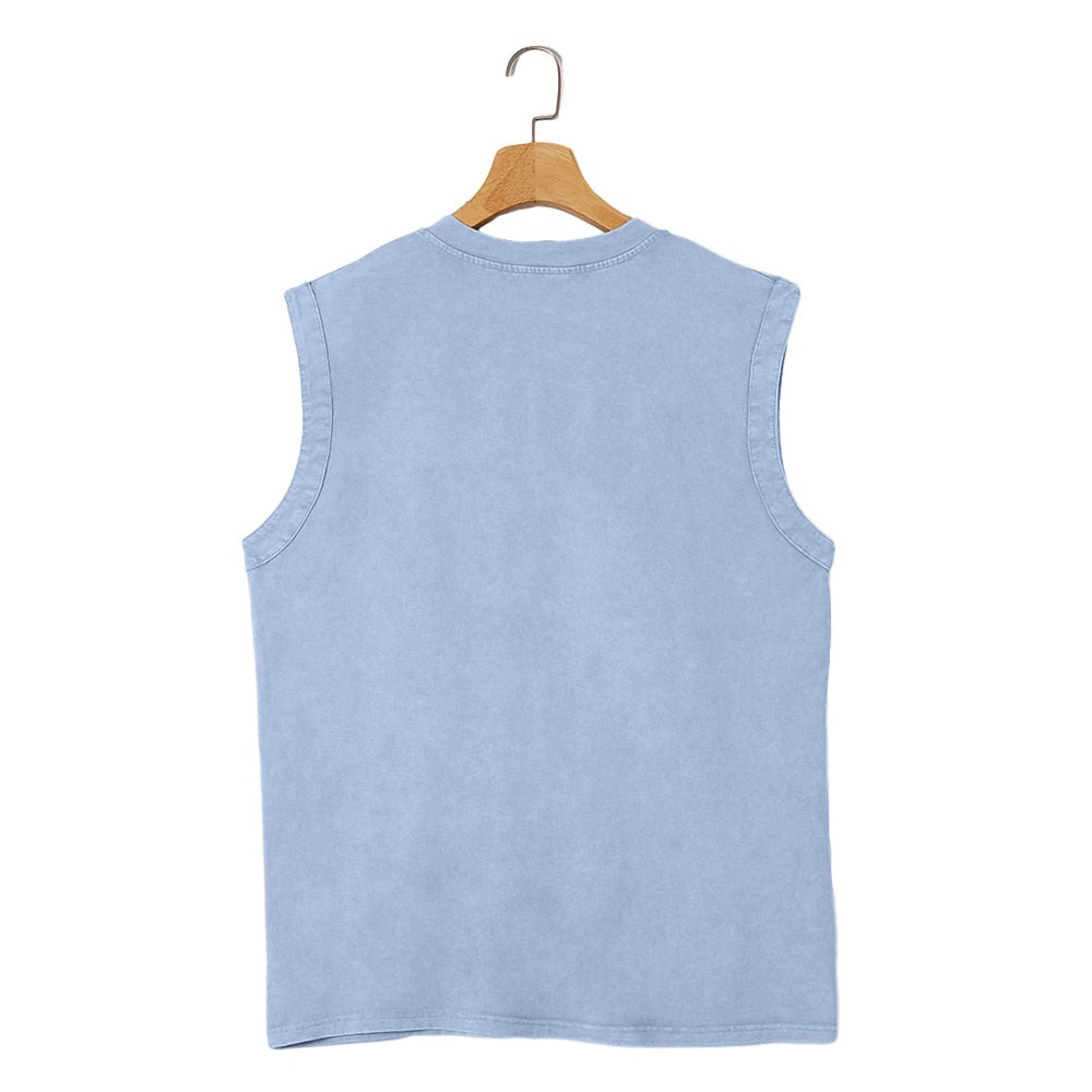 Vintage Washed Henley Tank Top