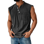 Vintage Washed Henley Tank Top
